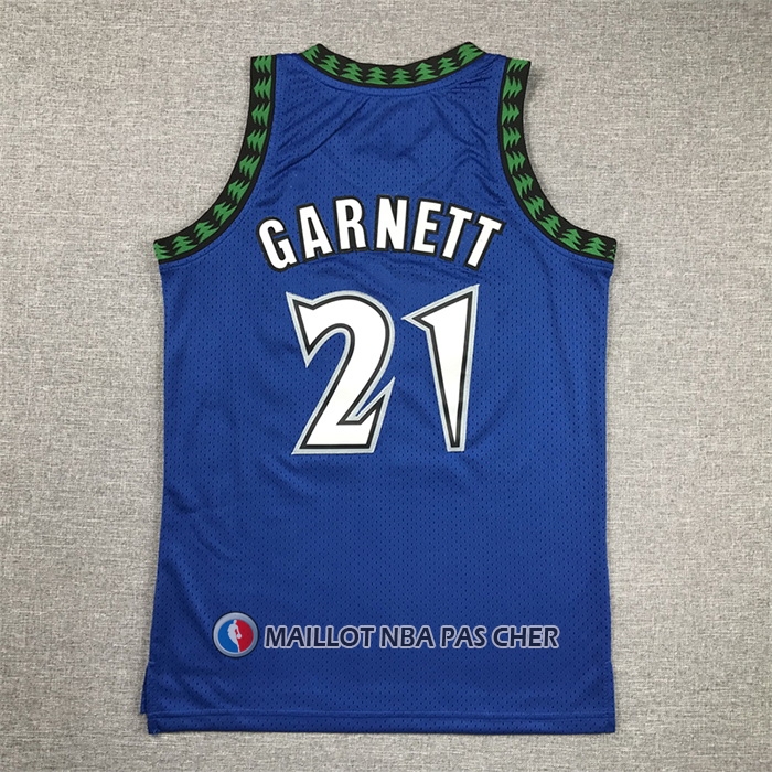 Maillot Enfant Minnesota Timberwolves Kevin Garnett NO 21 Hardwood Classics Throwback 2003-04 Bleu